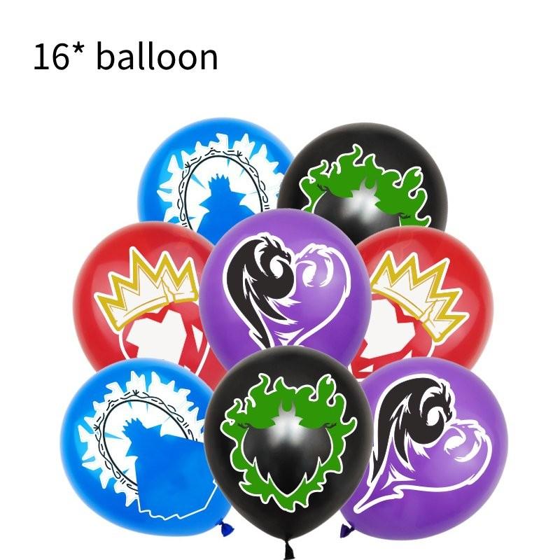 Vibrant Descendants Themed Birthday Party Decoration Banner Balloon Set For Kids