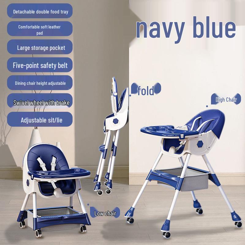 Multifunctional Foldable Baby High Chair: Portable, Rocking, and Dining Chair for Growing Children
