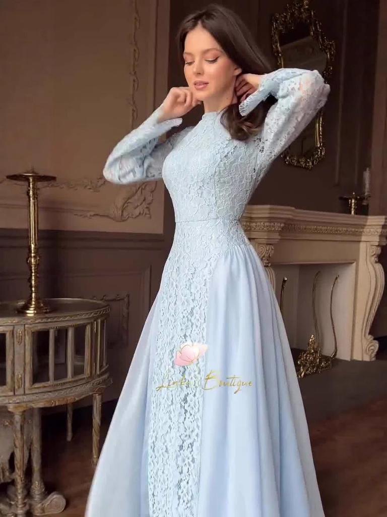 2025 Summer Retro Elegant Long Sleeve Waist-Cinched Dress for Women