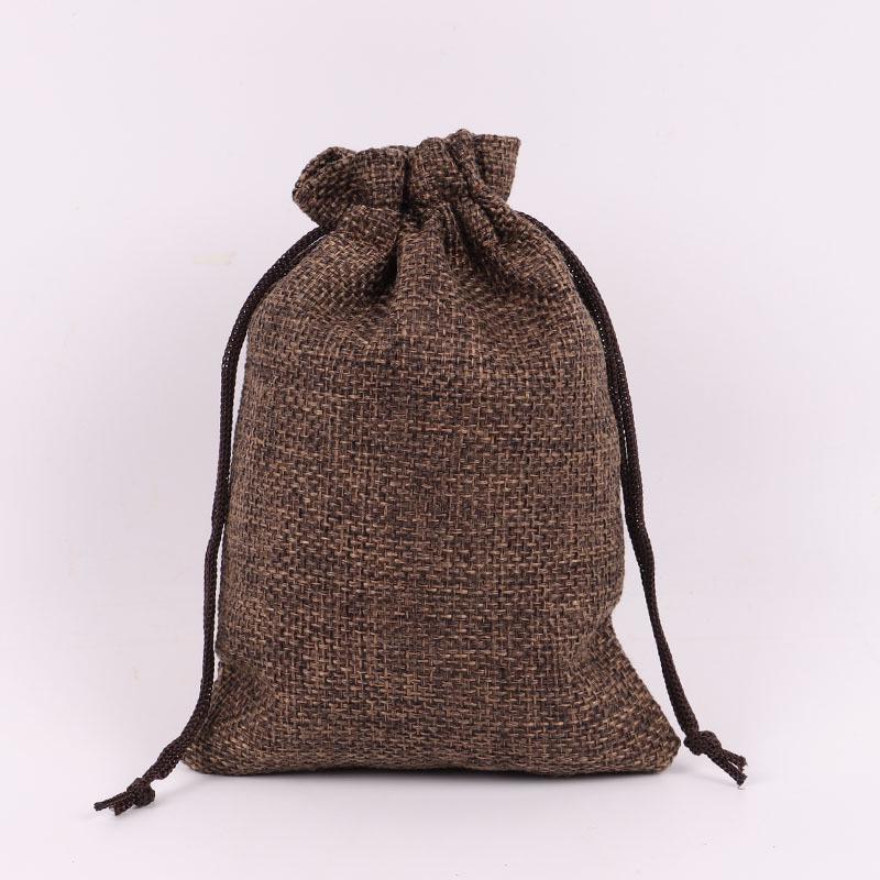 Drawstring Linen Jewelry Gift Bag - Composite Linen Storage Bag Available
