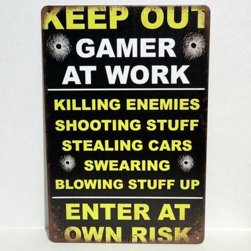 

Keep Out Gamer Funny Gaming Rustic Vintage Metal Tin Signs Man Cave GarageAluminum 30x40cm(11.8x15.7inch)