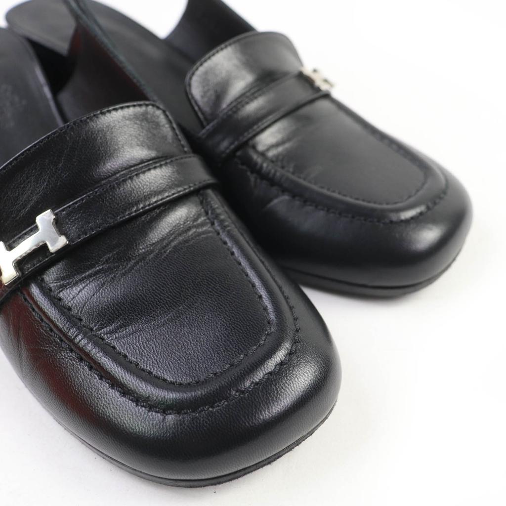 Hermes Pumps Anfini Strap Slingback Leather Black Leather Women 36 Used