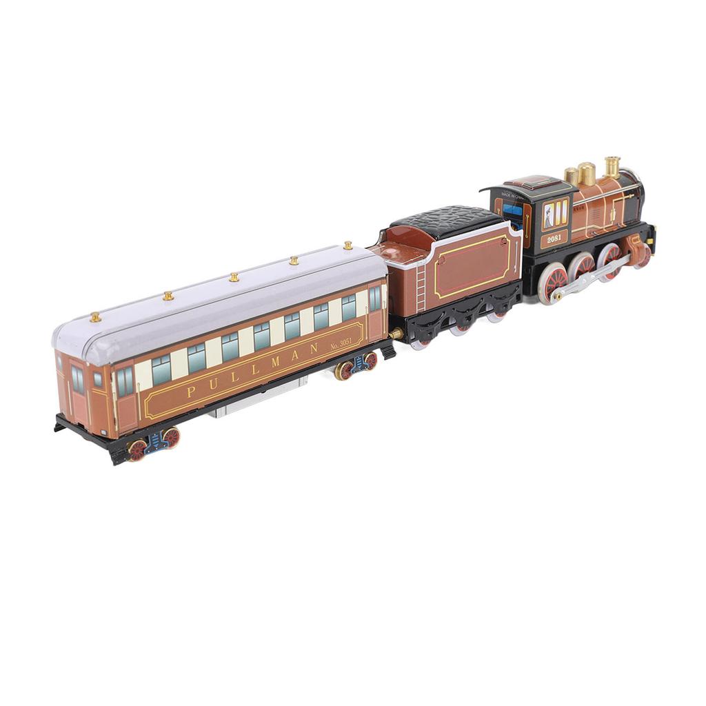 Windup Train Toy Tinplate Handmade Decorative Train Model for Bar Stores Home Decor Photo Props