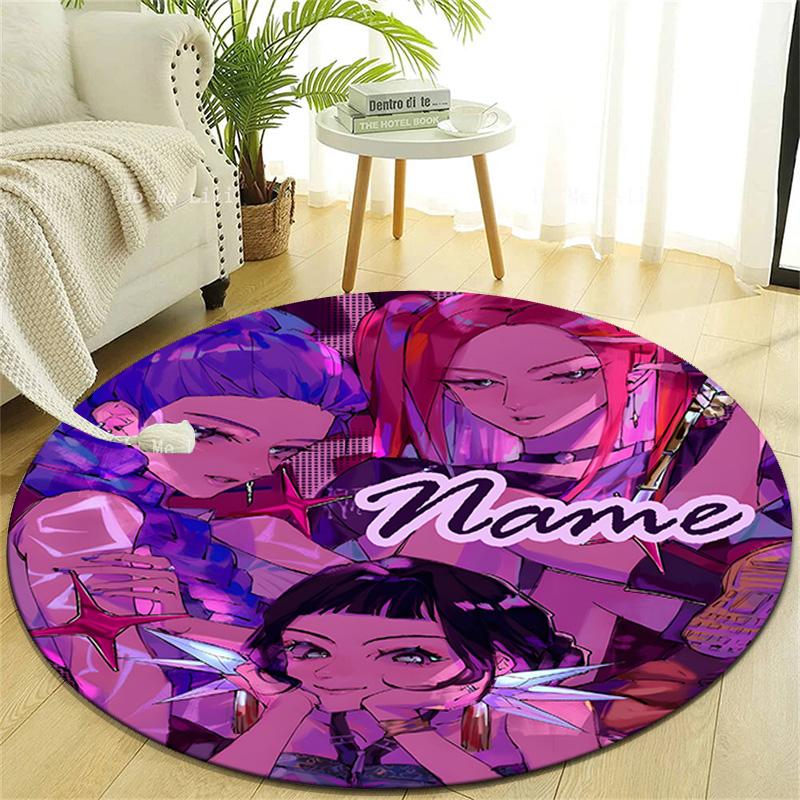 Personalized K-KPop Demon Hunters Round Chair Office Rug - Perfect for Mat, Office Chair & More - Ideal Gift for Birthdays and Holidays