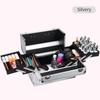 Portable Makeup Case Organizer Cosmetic Box Travel Makeup Storage Case with 4 Trays Lock for Craft Makeup Box