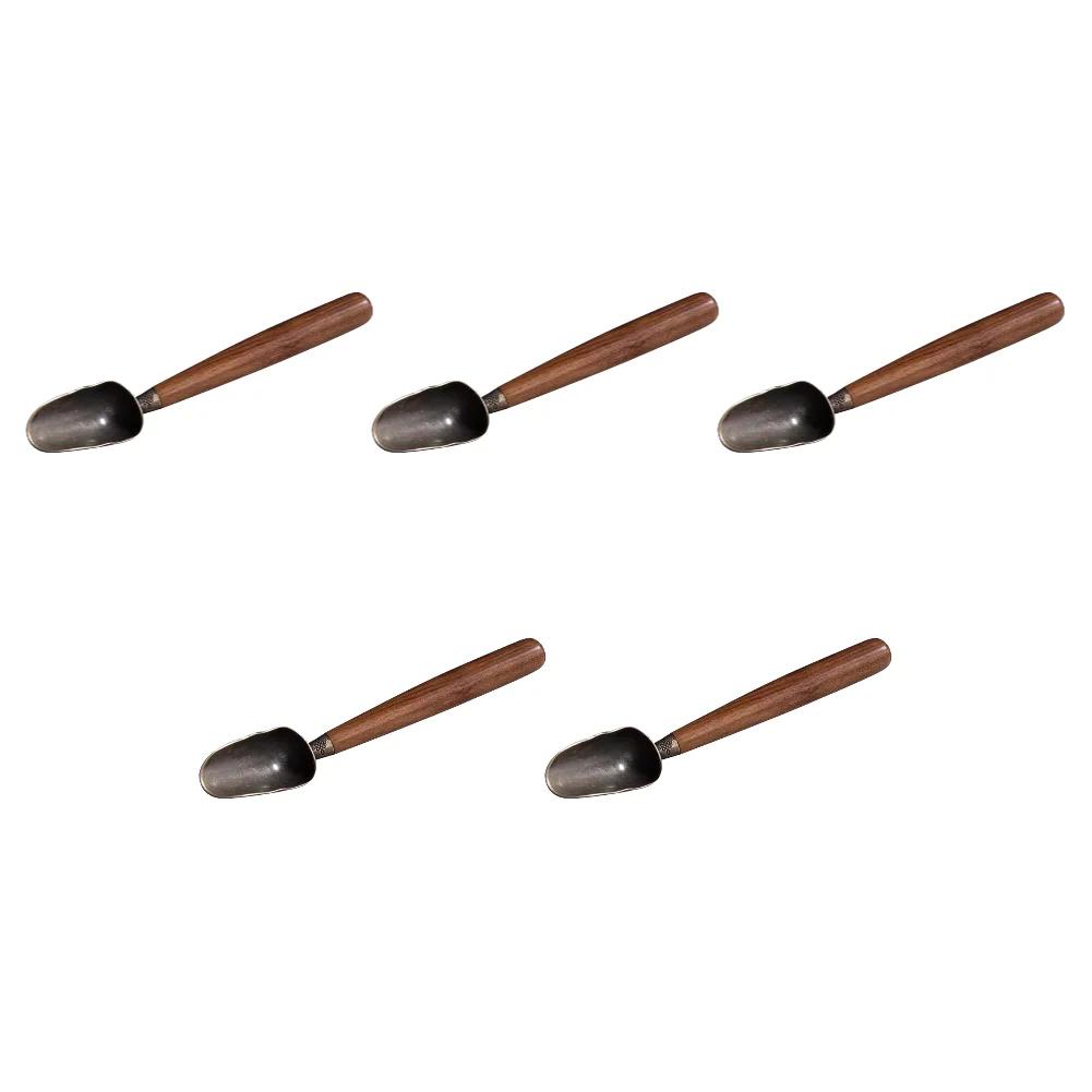 Retro Tea Scoop Long Handle Loose Leaf Tea Scoop Multifunction Creative Tea Shovel Vintage Ebony Teaspoon Tea Accessories