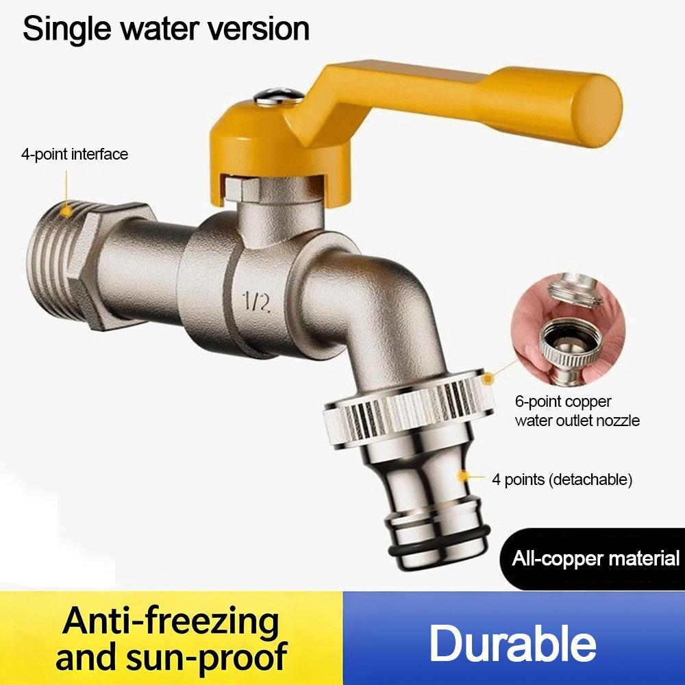 Useful Copper Water Tap Frost-Proof Double/One Outlet Water Tap Splitter Garden Irrigation Tap Home Indoor
