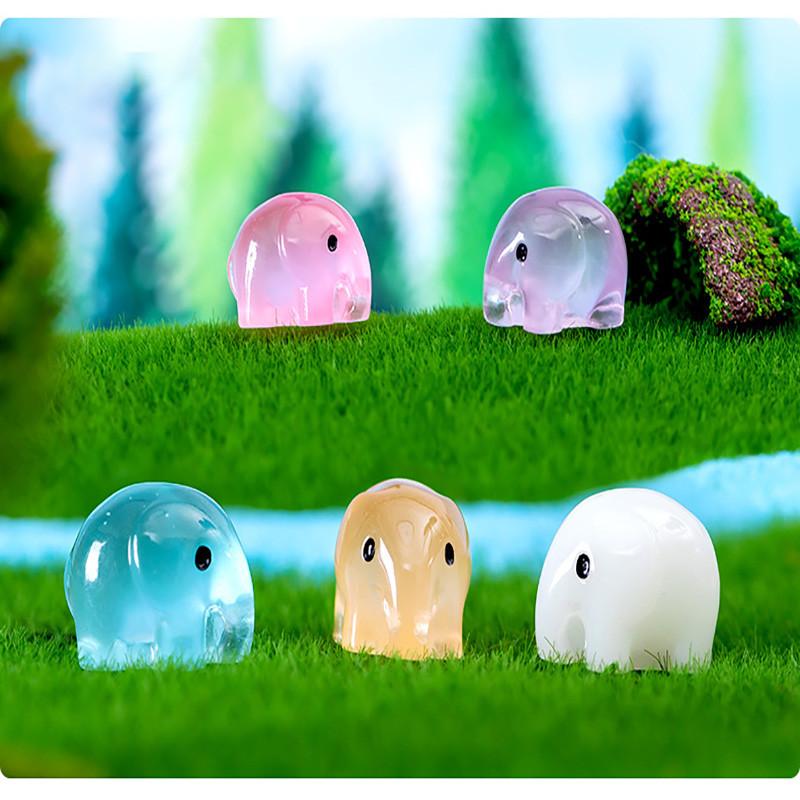 Adorable Luminous Resin Elephant Figurine For Creative Desktop Decoration