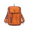 Real Leather Messenger Bag, Cowhide Phone Case, Handcrafted Single-shoulder Crossbody Bag, Men's Retro Bag Casually