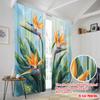 2pcs,2D Plane Printing Popular Curtain Panels Tropical Elegance Polyester Fabric (without Rod) Holiday for Bedroom, Living Room,