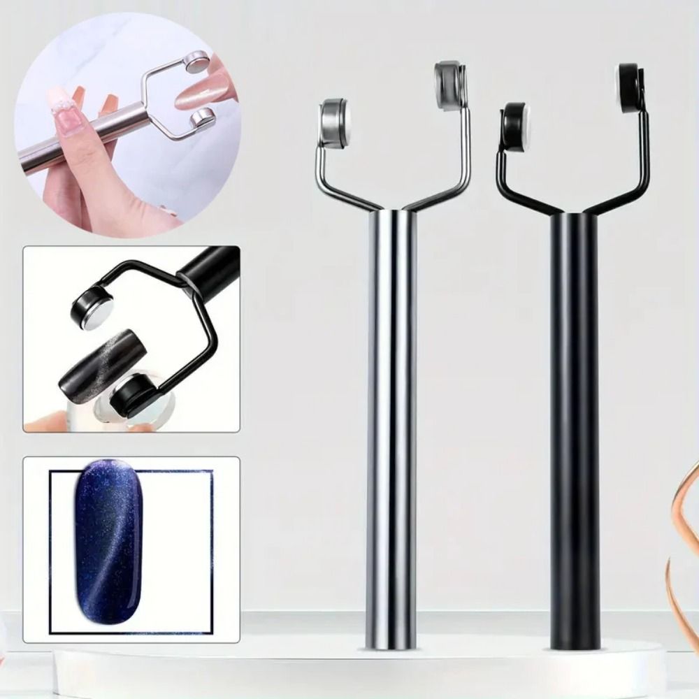 

Y-Shaped Cat Eye Magnetic Stick Portable Manicure Nail Art Tools Nail Art Magnets Bar Women срібний