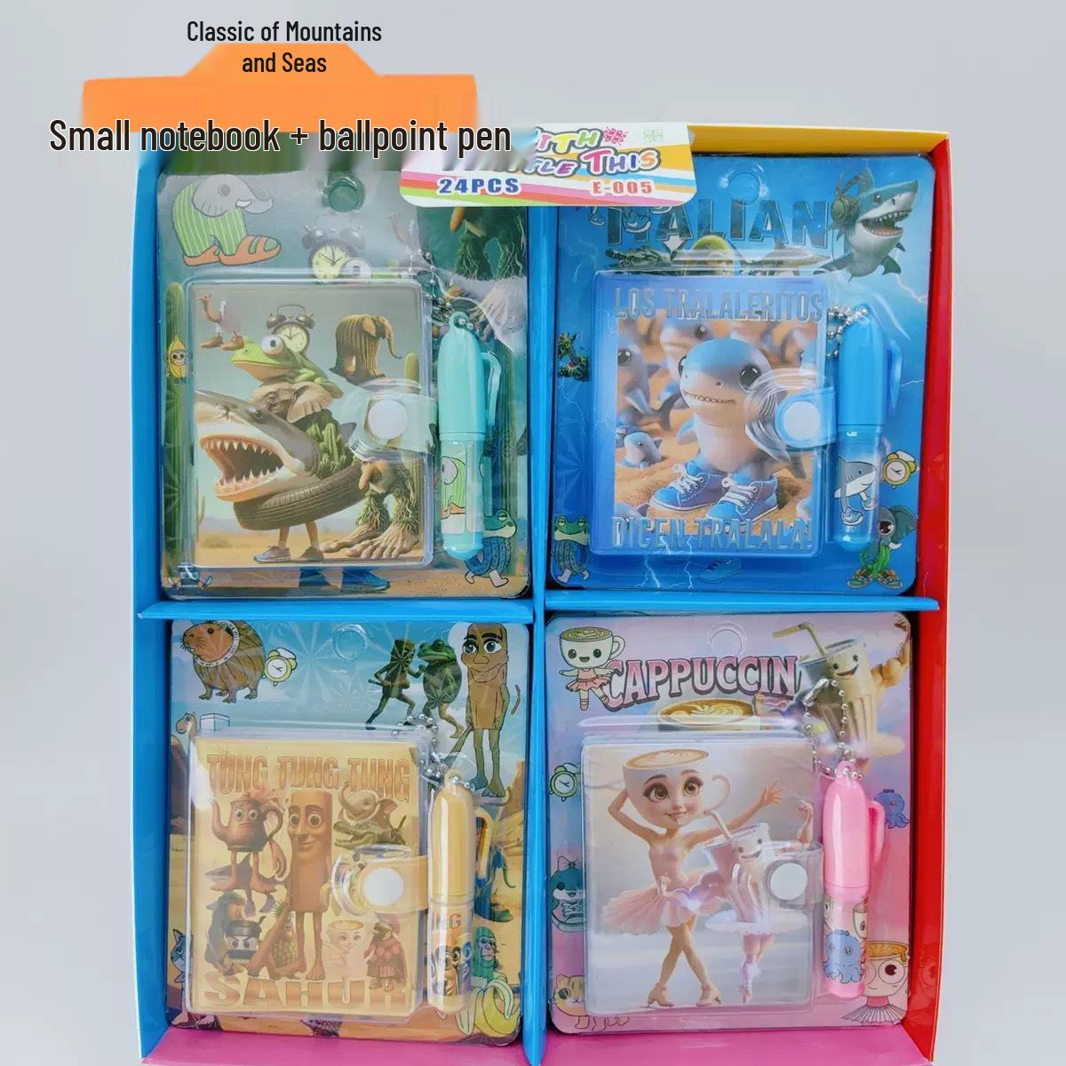 Classic Mountains & Seas Stationery Set: Cartoon Diary, Scissors, Gift Box, Notebook, Washi Tape & Stamp