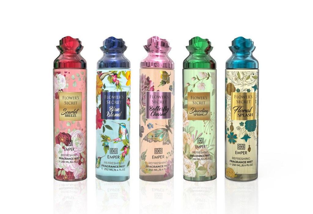 Flower Secrets Emper Ferahlatıcı Çiçeksi Koku Plume Vücut Spreyi 250ml. 8.3 FL.OZ Sprey Aromalı su