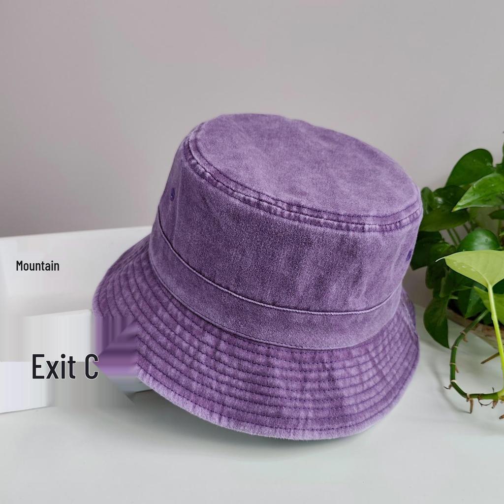 2025 Washed Grey Fisherman Bucket Hat - Women's & Men's Plus Size, Large Head Circumference, Autumn Sun Hat