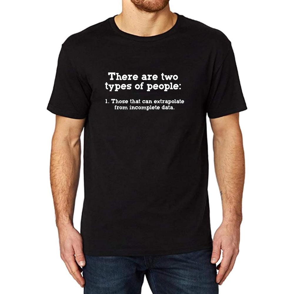 Men's Two Kinds of People Geek Joke Funny Humor Letter Printed T-Shirt (Black,L)