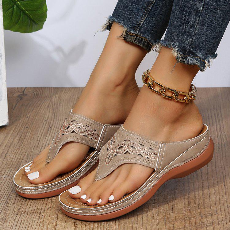 2022 Summer Rhinestone Thick Sole Plus Size Sandals