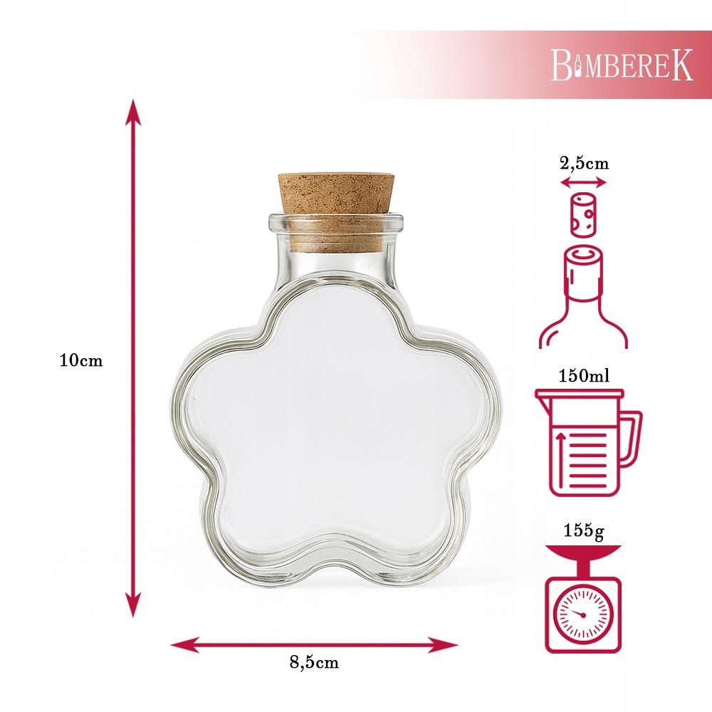5x DAISY Glass Bottles Containers 150ml Decorative for Liqueur Gift Alcohol