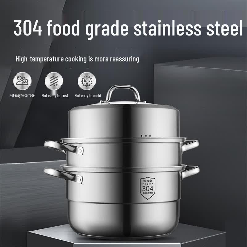 

COOKER KING 304 Stainless Steel 3-Layer Steamer Pot