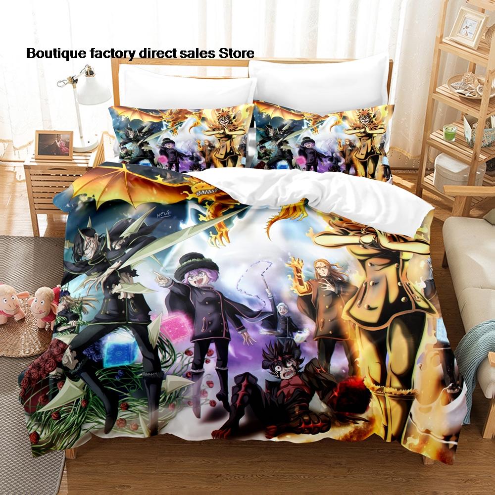 Anime Black Clover Asta Bedding Set 3D Printed Duvet Cover Pillowcase For Otaku Bedroom Home Textile Twin Full Queen King Size