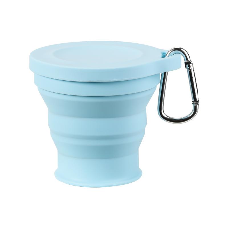

180ml Folding Cup Mini Retractable Cup Silicone Portable Teacup Outdoor Travel Coffee Telescopic Drinking Mug with Lid KTY 180ml