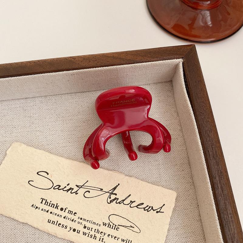 

Новые элегантные резинки для волос с уксусной кислотой, ретро-корейские резинки для волос в виде краба и акулы, модные подарочные аксессуары для волос красный