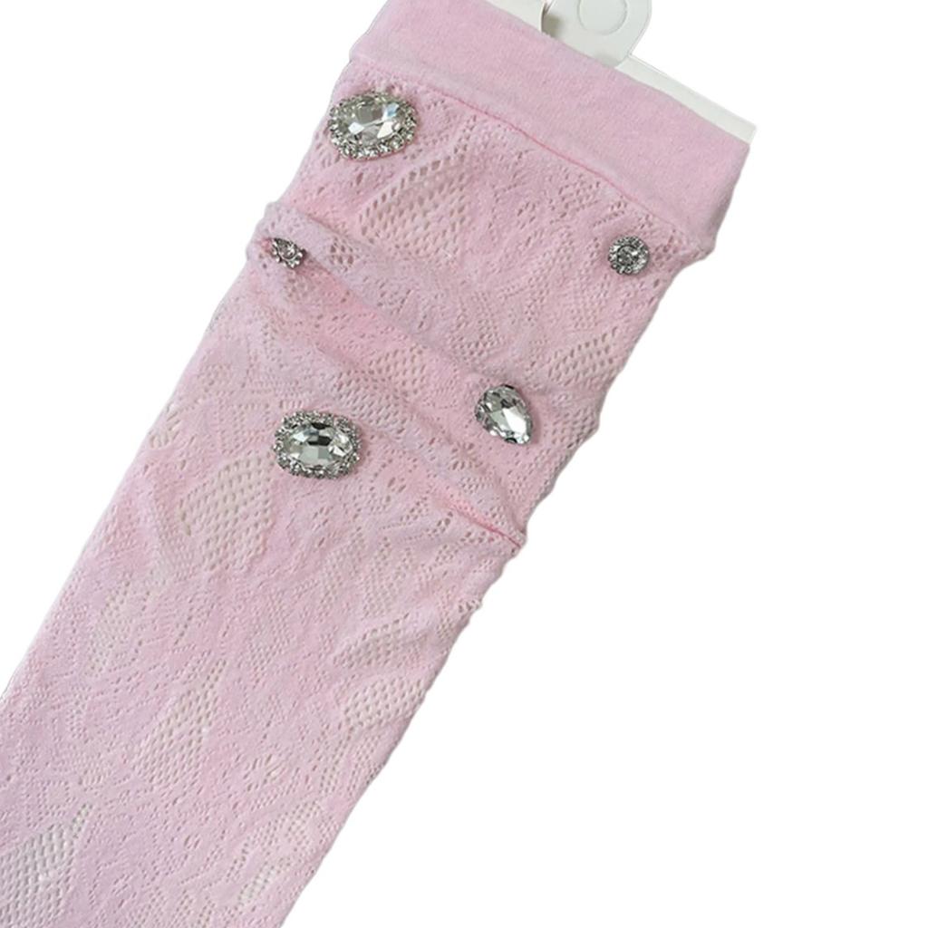 Sweet Crystal Crew Socks Sheer Summer Meshes Socks Princesses Ankle Dress Socks