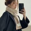 Herringbone Pattern Winter Korean Scarf for Women Cute Fashionable and Versatile Japanese Autumn New Style Knitted Woolen Scarf Trendy and Warm