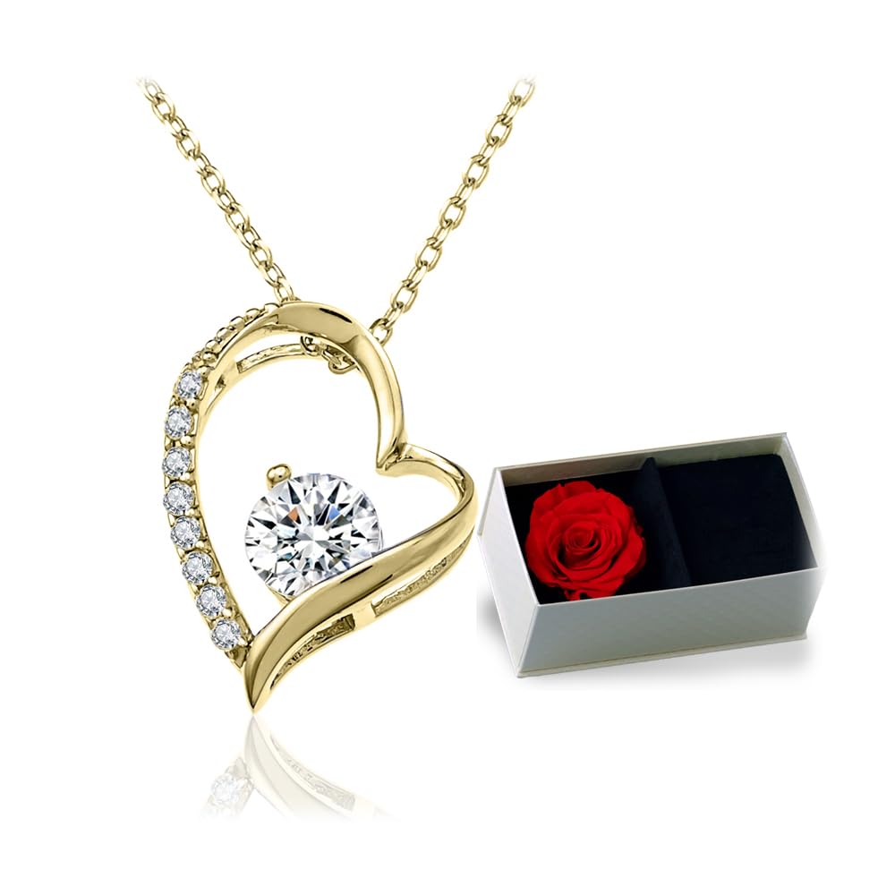 

Clementia Madonna Open Heart 18K Gold Hypoallergenic to Metals Gold Color Clear Stone [Clementia] Necklace, Women s Necklace, Pendant, Silver,