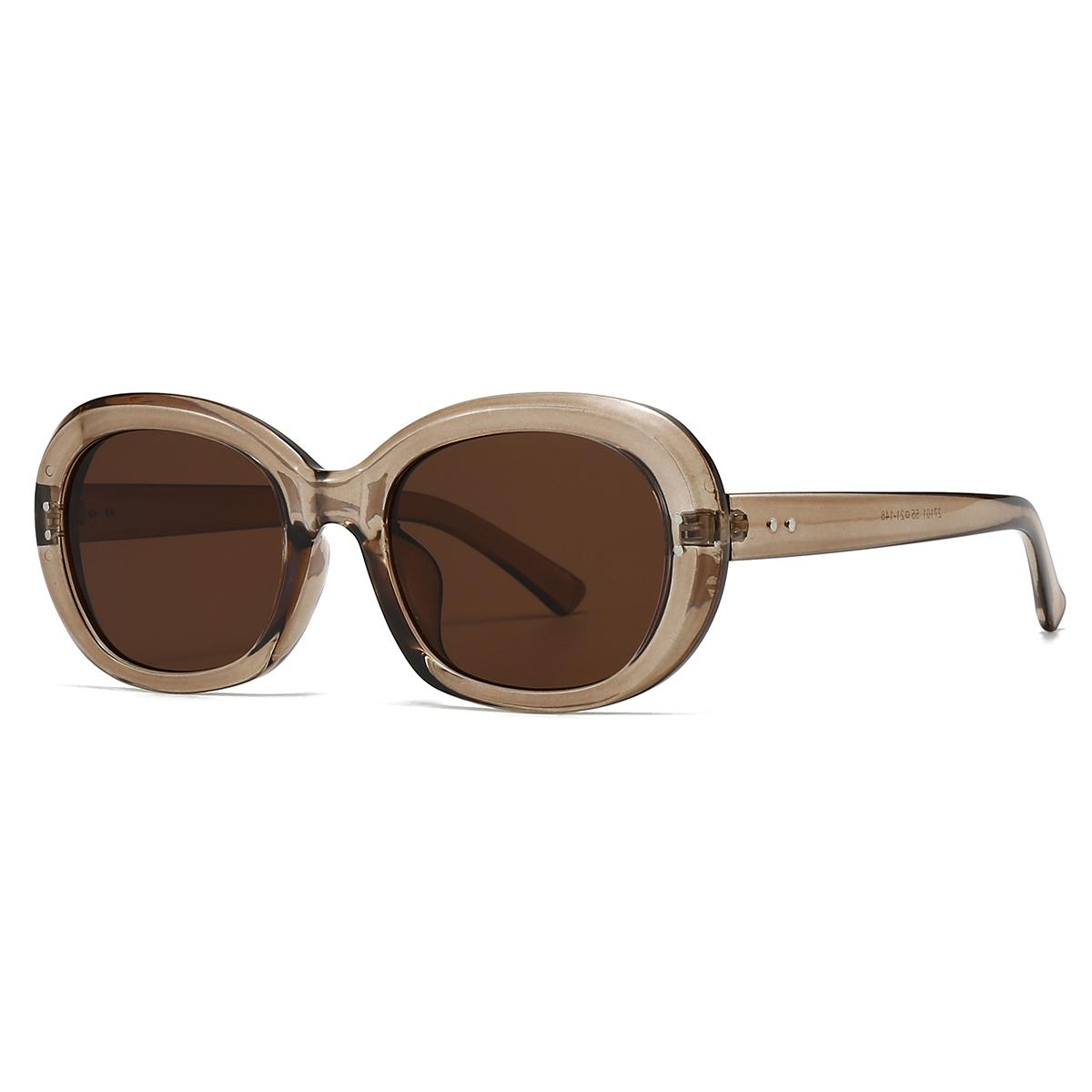 Cross-Border Trade Latest Modern Retro Oval Sunglasses Ins Style Stt Photography Big-Name Studded Sunglasses 27101
