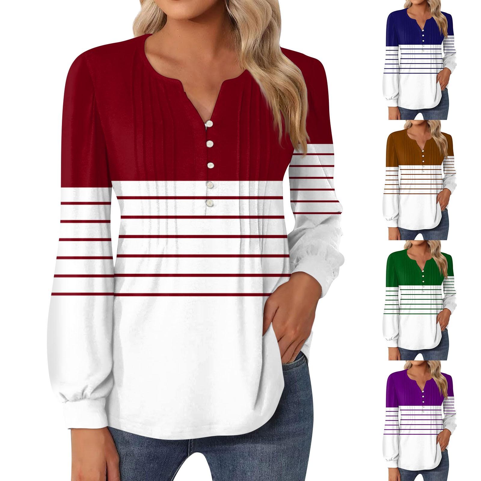 

Женский топ с градиентом, круглым вырезом и длинными рукавами, плиссированная футболка на пуговицах L синий