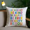 English Education Cushion Cover Plush Fabric DoubleSided Printed Invisible Zipper Sofa Pillow Case Home Bedroom Decor