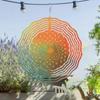 Elegant Hanging Wind Chime 25.4cm with 360 Rotation Artistic Metal Design Colorful Geometric Patterns Perfect for Balcony