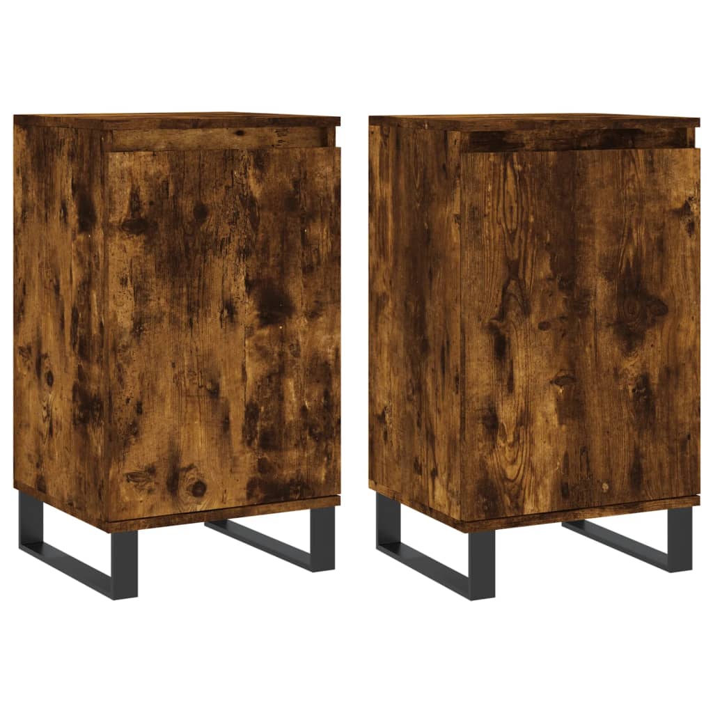 vidaXL Sideboards 2 Stk. Räuchereiche 40x35x70 cm Holzwerkstoff