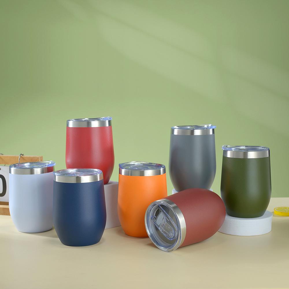 12oz Isolierter Eierschalenbecher | doppelwandiger Edelstahl Rotwein-Tumbler
