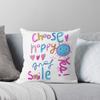 Preppy Art, Happy Face, Smiley Face, Choose Happy, Preppy Aesthetic Throw Cushions & Pillows Without Core