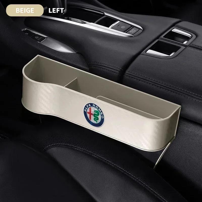 Car Driver Front Seat Gap Filler Organizer Pocket Car Accessories For Alfa Romeo Giulia Stelvio Junior Tonale 33 Stradale 4C Giu Ofh853