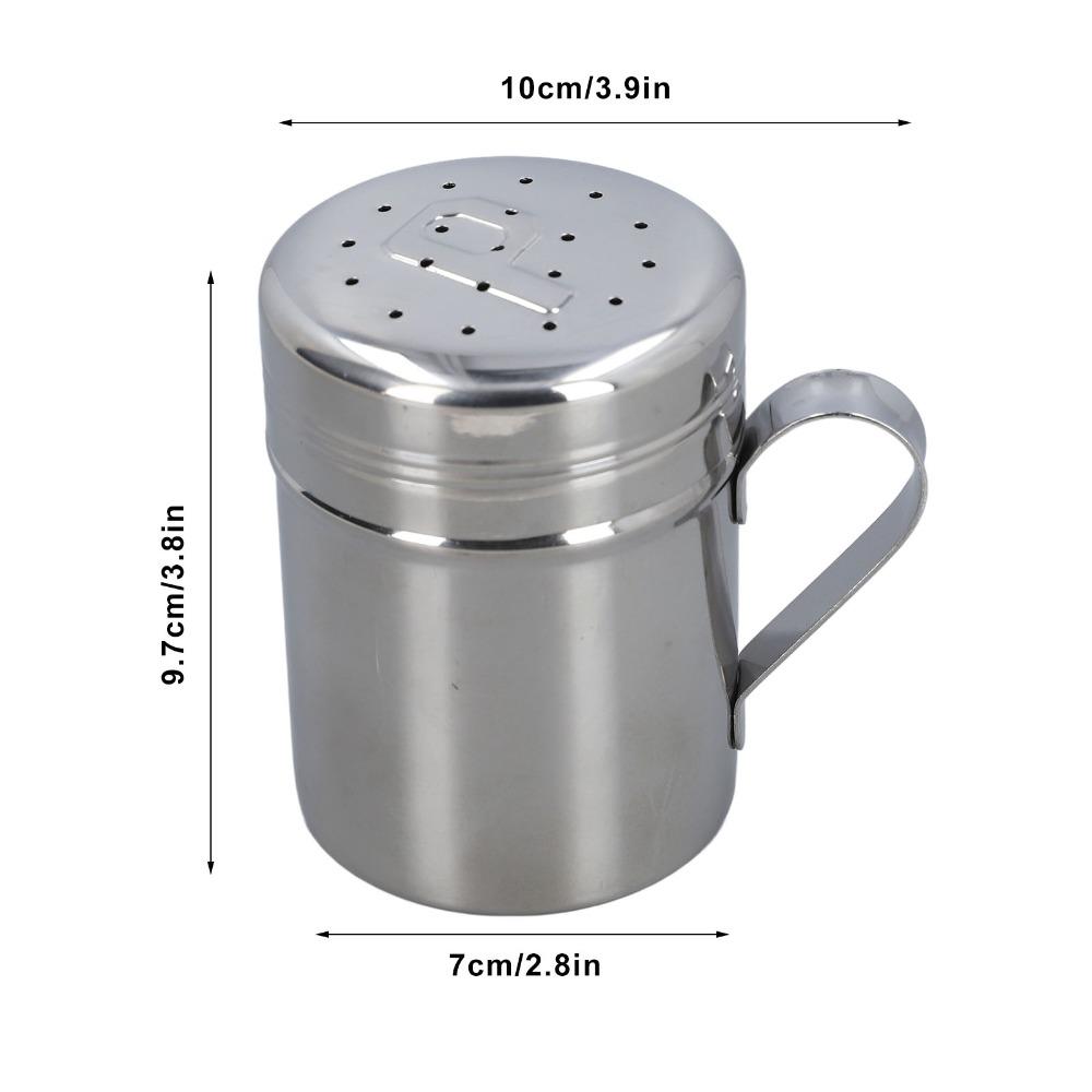 2PCS Stainless Steel Salt & Peppers Set Professional S Shape P Shape Seasoning Bottle with Handle Dishwasher Safe