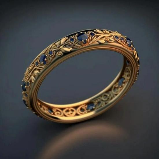 Italienischer Gold geschnitzter gewebter Texturring - Europäischer & Amerikanischer Retro Hofstil Modeschmuck