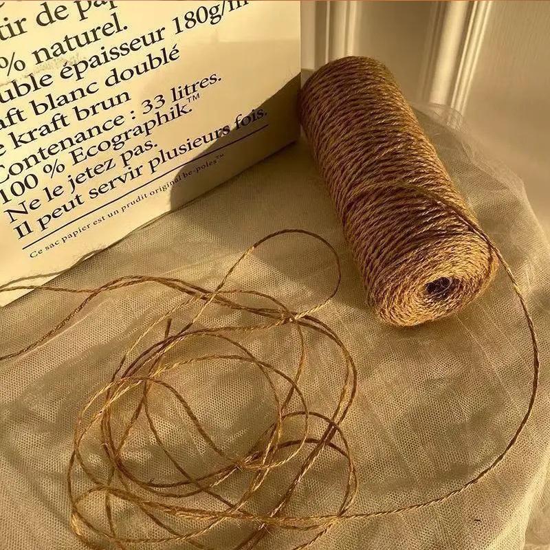 Natural Jute Twine Long Twine String Gift Wrapping Cord for Crafts Packaging Gardening Cat Scratching Climbing Post Decorations
