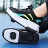 Boys /Youth Roller Skates Shoes Removable Flat Shoes Tow Wheels Girls Roller Skates Sneakers for Kids