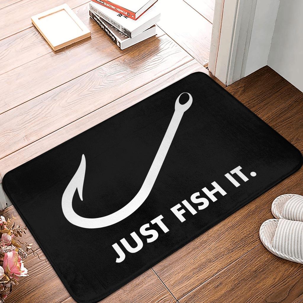 Fishinger Carp Fish Fisherman Front Door Floor Entrance Mats Outdoor  Bath Kitchen Doormat Garden Carpet Rug