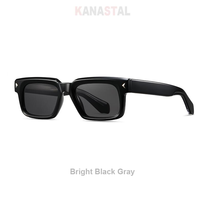 Men Women Polarized Sunglasses UV400 Round Acetate Eyeglasses Frames Anti Glare Goggles Camping Hiking Fishing Skiing Climbing Bright Black Gray