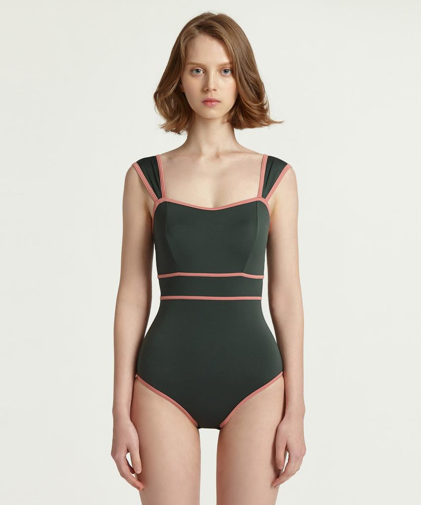 Ageunel From Here Monokini_Deep Green