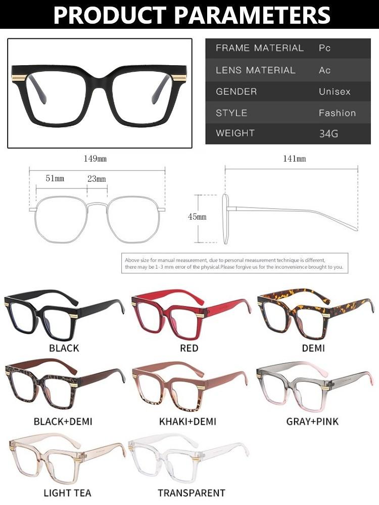 Fashion Oversized Glasses Frame Women Men Big Face Vintage Glasses Large Size Optical Spectacle Frame Unisex Accessories