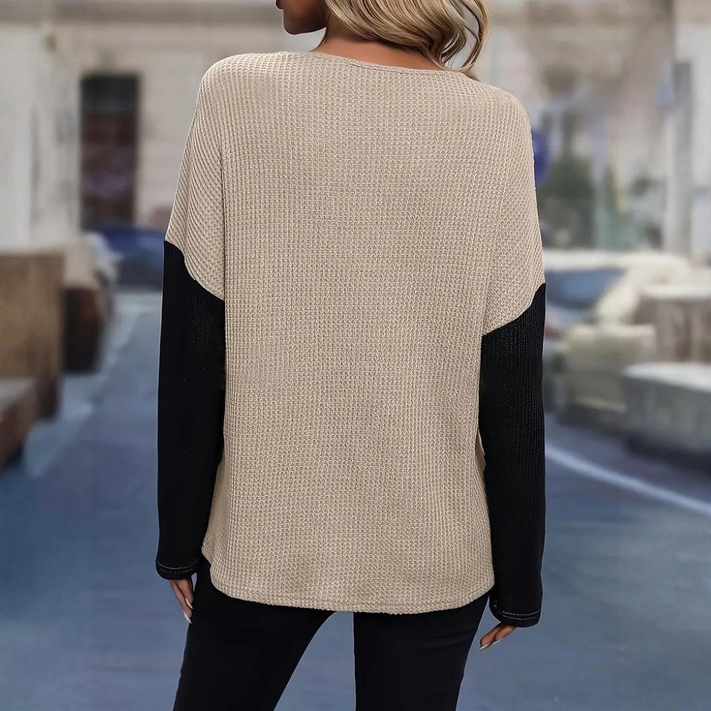 Women's Loose And Comfortable Lace Patchwork Hollow Loose Long Sleeved Top