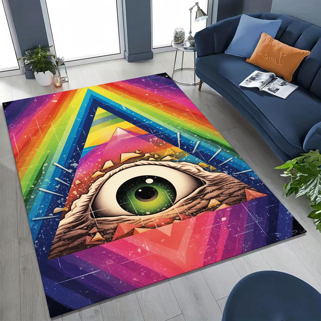 Krásné Vševidoucí oko zednářství Zlé oči Koberec do ložnice obývacího pokoje k pohovce Domácí rohožka Dekor, Dětská hrací protiskluzová podložka na podlahu
