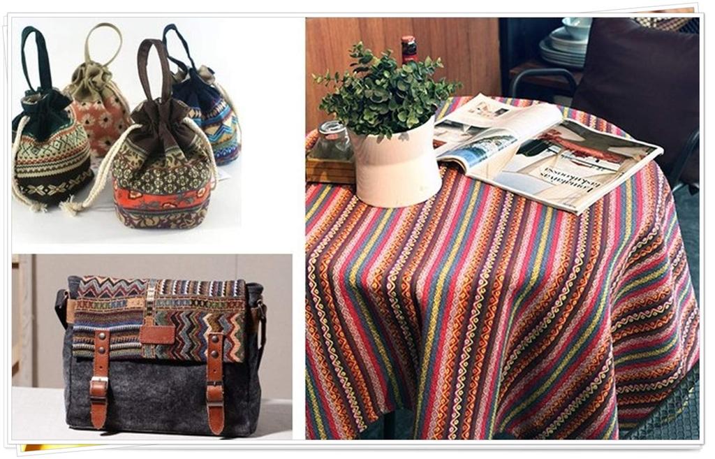 moonfarm 10 Ethnic Pattern Cotton and for 2m x 150cm Fabric, Linen, Crafts, Approx. Wide, Pre-Cut (Stripe I)