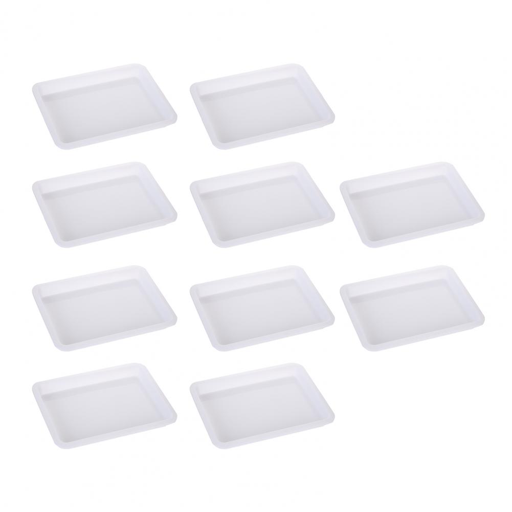 

10Pcs 25*18cm Painting Plates Plastic Art Trays Stackable Non-Slip Widely Used Easy To Clean DIY Projects Colored Serving Trays белый