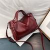 Soft Leather Bost Shoulder Crossbody Top Handle Bag Women Fashi Trendy Versatile Mature Handbag