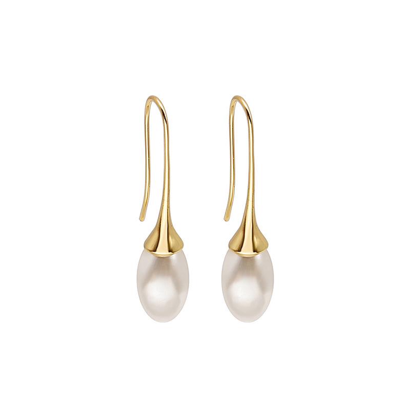 Korean Style Water Drop Pearl Dangle Earrings for Women - Elegant and Versatile Accessory